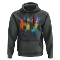 Funny Six Seven Prism Effect Printed Meme Hoodie