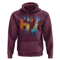 Funny Six Seven Prism Effect Printed Meme Hoodie