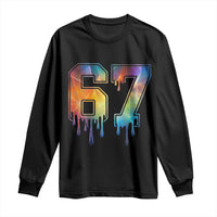 Funny Six Seven Prism Effect Printed Meme Long Sleeve Shirt