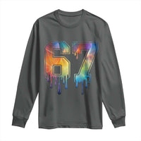 Funny Six Seven Prism Effect Printed Meme Long Sleeve Shirt