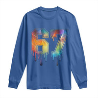 Funny Six Seven Prism Effect Printed Meme Long Sleeve Shirt