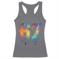 Funny Six Seven Prism Effect Printed Meme Racerback Tank Top