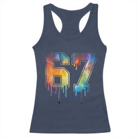 Funny Six Seven Prism Effect Printed Meme Racerback Tank Top