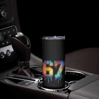 Funny Six Seven Prism Effect Printed Meme Skinny Tumbler