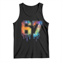 Funny Six Seven Prism Effect Printed Meme Tank Top