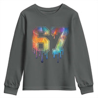 Funny Six Seven Prism Effect Printed Meme Youth Sweatshirt