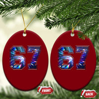 Prism Rainbow Effect Printed Ceramic Ornament Six Seven 67 Meme