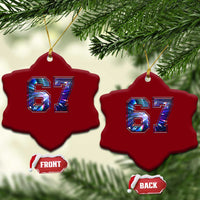 Prism Rainbow Effect Printed Ceramic Ornament Six Seven 67 Meme