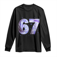 Swirl Effect Printed Six Seven Meme Long Sleeve Shirt Gen Z Alpha Gift
