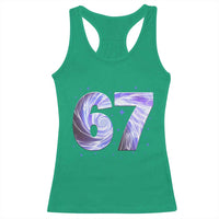 Swirl Effect Printed Six Seven Meme Racerback Tank Top Gen Z Alpha Gift