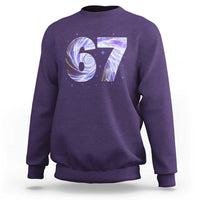 Swirl Effect Printed Six Seven Meme Sweatshirt Gen Z Alpha Gift