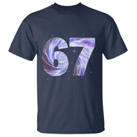 Swirl Effect Printed Six Seven Meme T Shirt Gen Z Alpha Gift