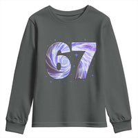 Swirl Effect Printed Six Seven Meme Youth Sweatshirt Gen Z Alpha Gift