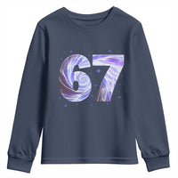 Swirl Effect Printed Six Seven Meme Youth Sweatshirt Gen Z Alpha Gift