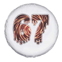 Fire Swirl Effect Printed Spare Tire Cover Six Seven Meme