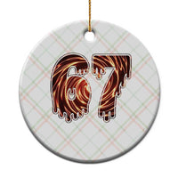 Fire Swirl Effect Printed Ceramic Ornament Six Seven Meme