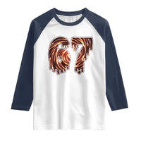 Fire Swirl Effect Printed Raglan Shirt Six Seven Meme