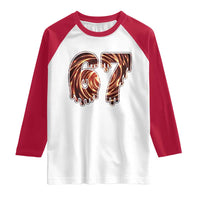 Fire Swirl Effect Printed Raglan Shirt Six Seven Meme