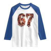 Fire Swirl Effect Printed Raglan Shirt Six Seven Meme