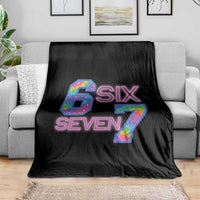 Colorful Neon Light Effect Throw Blanket Six Seven Meme