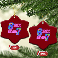 Colorful Neon Light Effect Ceramic Ornament Six Seven Meme