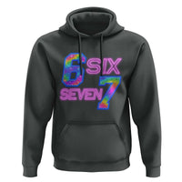Colorful Neon Light Effect Hoodie Six Seven Meme