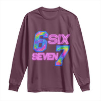 Colorful Neon Light Effect Long Sleeve Shirt Six Seven Meme