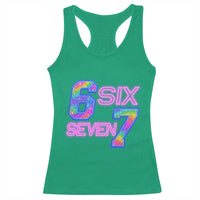 Colorful Neon Light Effect Racerback Tank Top Six Seven Meme