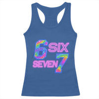 Colorful Neon Light Effect Racerback Tank Top Six Seven Meme