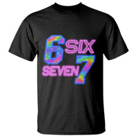 Colorful Neon Light Effect T Shirt Six Seven Meme