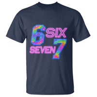 Colorful Neon Light Effect T Shirt Six Seven Meme