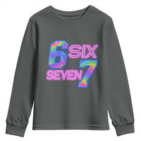 Colorful Neon Light Effect Youth Sweatshirt Six Seven Meme