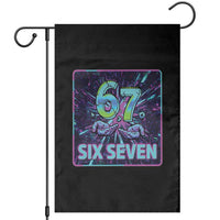 Funny Six Seven Meme Garden Flag Cyberpunk Neon Style