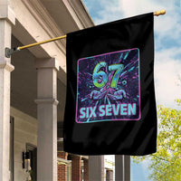 Funny Six Seven Meme Garden Flag Cyberpunk Neon Style