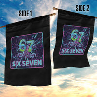 Funny Six Seven Meme Garden Flag Cyberpunk Neon Style