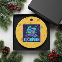 Funny Six Seven Meme Ceramic Ornament Cyberpunk Neon Style