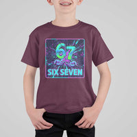 Funny Six Seven Meme T Shirt For Kid Cyberpunk Neon Style