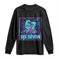 Funny Six Seven Meme Long Sleeve Shirt Cyberpunk Neon Style