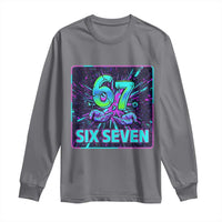 Funny Six Seven Meme Long Sleeve Shirt Cyberpunk Neon Style