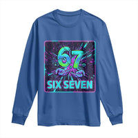 Funny Six Seven Meme Long Sleeve Shirt Cyberpunk Neon Style