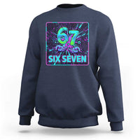 Funny Six Seven Meme Sweatshirt Cyberpunk Neon Style