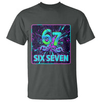 Funny Six Seven Meme T Shirt Cyberpunk Neon Style