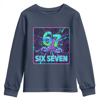 Funny Six Seven Meme Youth Sweatshirt Cyberpunk Neon Style