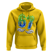 Green Fire Flame Six Seven Hoodie Trendy Meme Gift