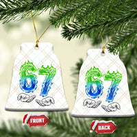 Green Fire Flame Six Seven Ceramic Ornament Trendy Meme Gift
