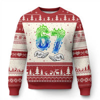 Green Fire Flame Six Seven Ugly Christmas Sweater Trendy Meme Gift