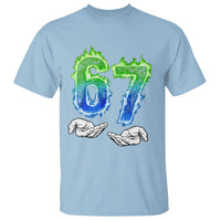 Green Fire Flame Six Seven T Shirt Trendy Meme Gift