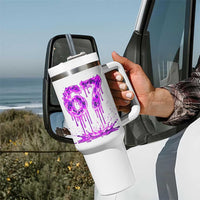 Drip Fire Flame Six Seven Tumbler With Handle Trendy Meme Gift