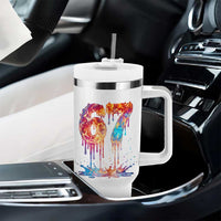 Burning Six Seven Tumbler With Handle Drip Fire Flame Meme