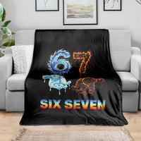 Water Fire Element Six Seven Throw Blanket Trendy Meme Gift